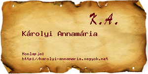 Károlyi Annamária névjegykártya