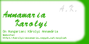 annamaria karolyi business card